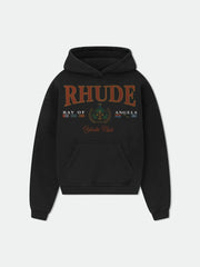 RHUDE Bay Of Angels Yacht Club Graphic Hoodie Black