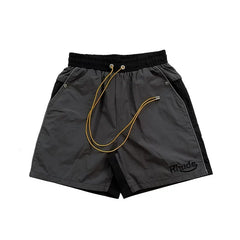 Rhude Grey Color Block Nylon Shorts
